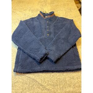 Alpine Design Women Vintage Blue Sherpa Fleece Pullover‎ Sweatshirt XS NWT